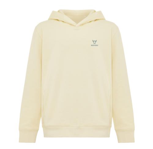 Iqoniq Yengo kids recycled cotton hoodie with sidepockets cream yellow