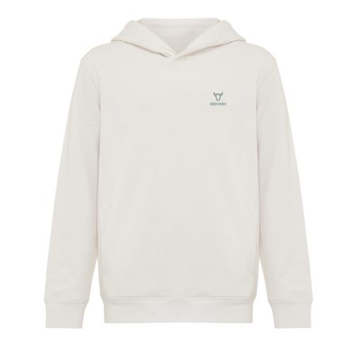 Iqoniq Yengo kids recycled cotton hoodie with sidepockets ivory white
