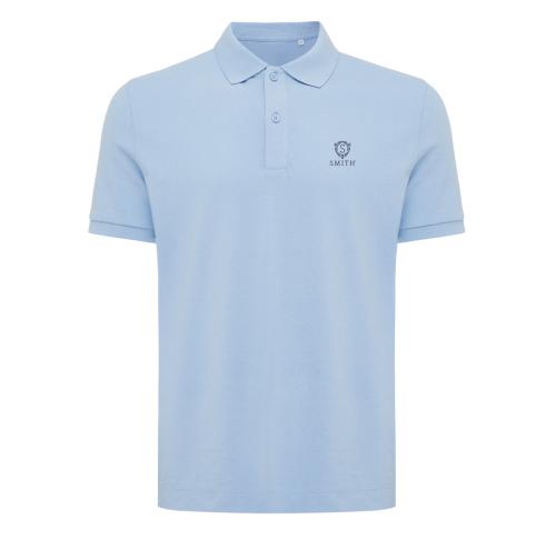 Iqoniq Yosemite recycled cotton pique polo sky blue