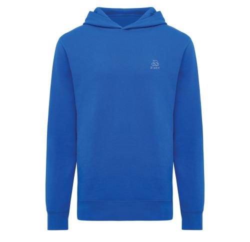 Iqoniq Yengo recycled cotton hoodie with sidepockets royal blue