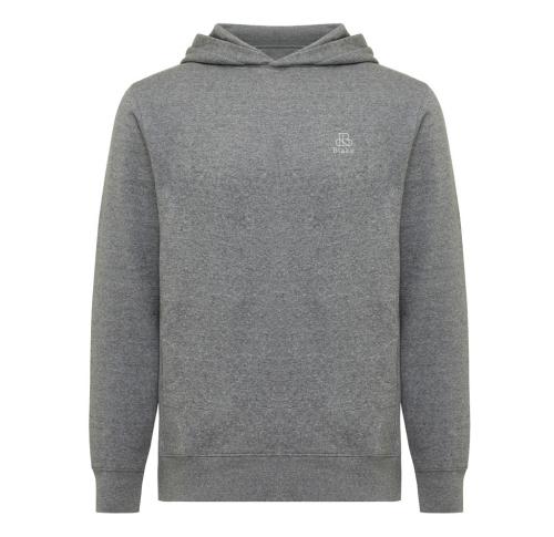 Iqoniq Yengo recycled cotton hoodie with sidepockets light heather anthracite