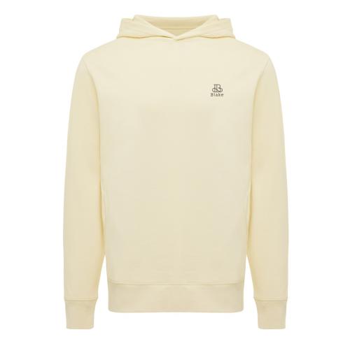 Iqoniq Yengo recycled cotton hoodie with sidepockets cream yellow