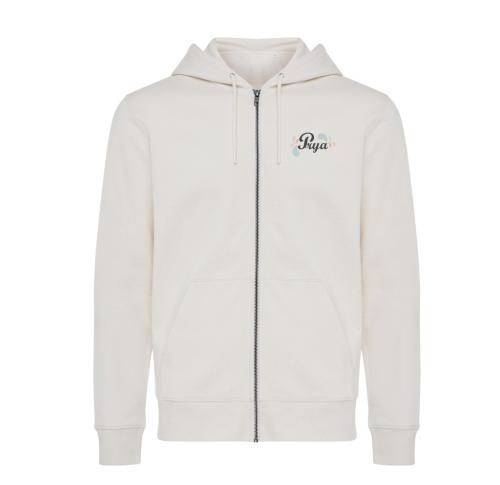 Iqoniq Abisko recycled cotton zip through hoodie natural raw