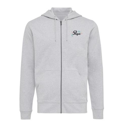 Iqoniq Abisko recycled cotton zip through hoodie heather grey