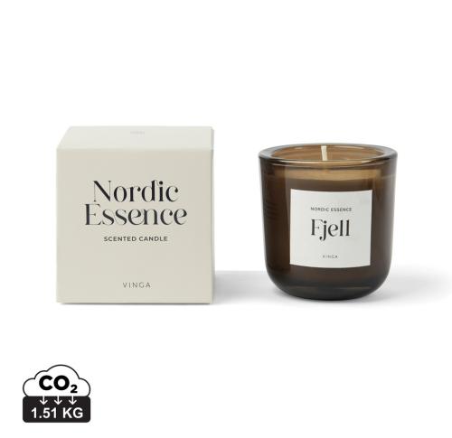 Branded Nordic essence scented candle small off white, dark brown