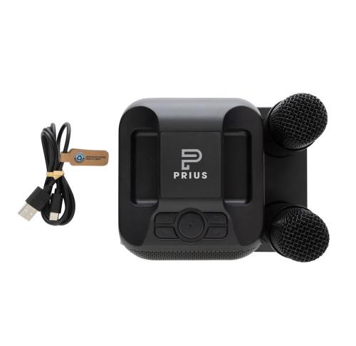 Singvibe RCS recycled plastic karaoke set with double mic black