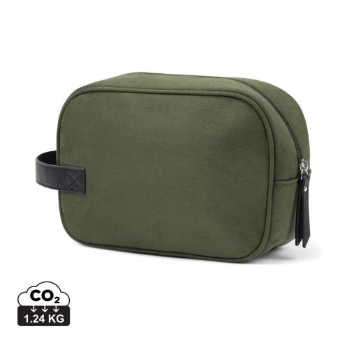 VINGA Marlow RCS recycled polyester toiletry bag green, black