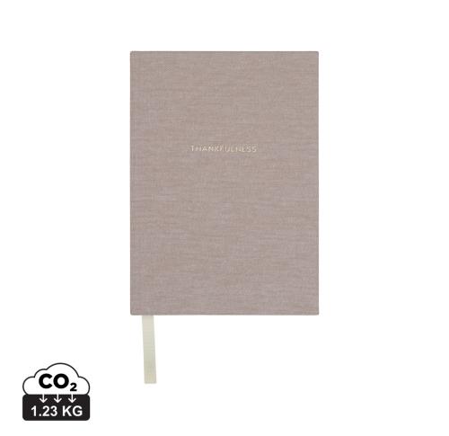 Branded VINGA Thankfulness GRS recycled paper journal beige