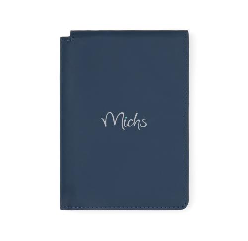 VINGA Baltimore RCS recycled polyester RFID passport cover navy
