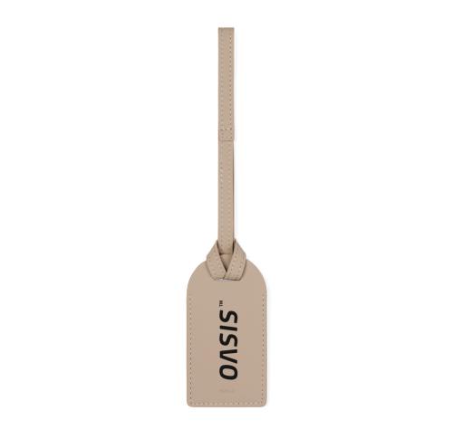 VINGA Baltimore RCS recycled polyester luggage tag greige