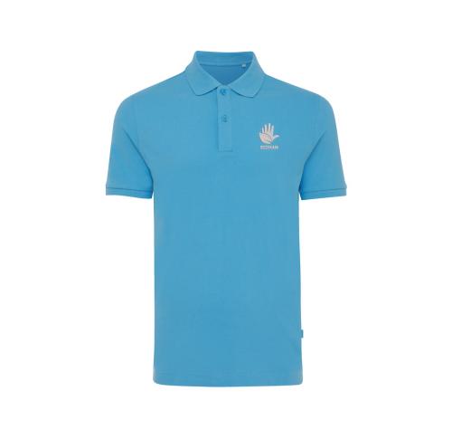 Iqoniq Yosemite recycled cotton pique polo tranquil blue