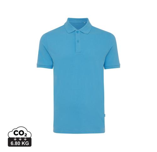 Iqoniq Yosemite recycled cotton pique polo tranquil blue