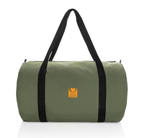 Branded Dillon AWARE™ RPET foldable sports bag green