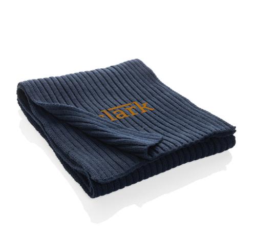 Impact AWARE™ Polylana® knitted scarf 180 x 25cm navy