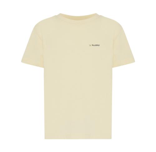 Iqoniq Koli kids lightweight recycled cotton t-shirt cream yellow