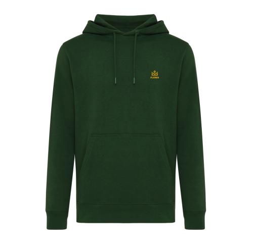 Iqoniq Rila lightweight recycled cotton hoodie forest green