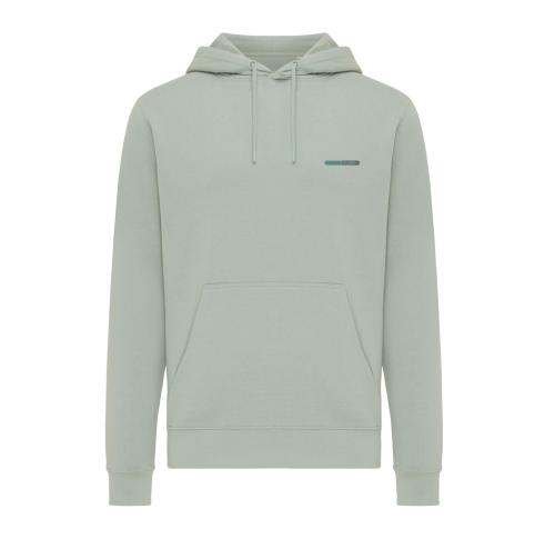 Promotional Iqoniq Rila lightweight recycled cotton hoodie iceberg green
