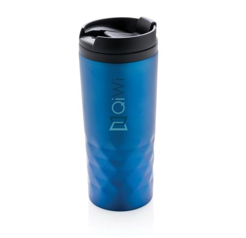 Promotional Printed Stainless Steel Geometric Mug 300ml Blue