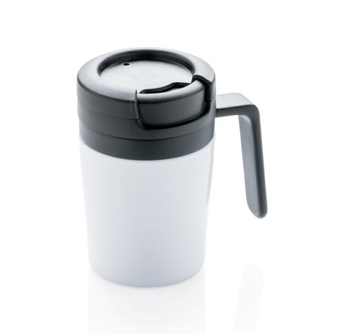 Promotional Logo Coffee To Go Mug Tumblers 160ml With Handle White