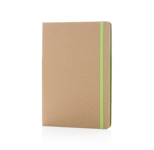 A5 Recycled Kraft Notebooks Custom Printed Logo - Green Trim