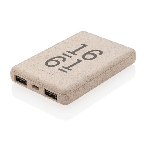 Custom Branded Wheat Straw 5.000 MAh Pocket Powerbanks