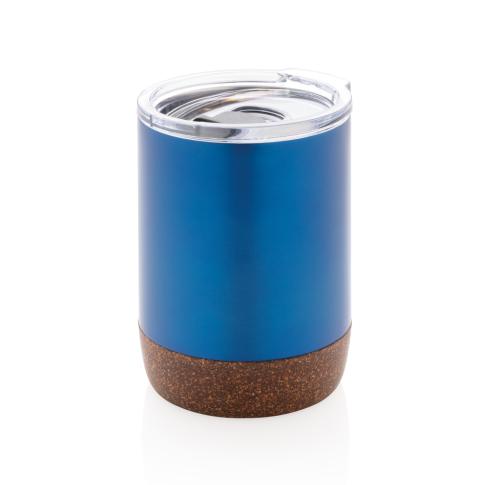 Customised Small Vacuum Coffee Mug Insulated - Blue Cork 