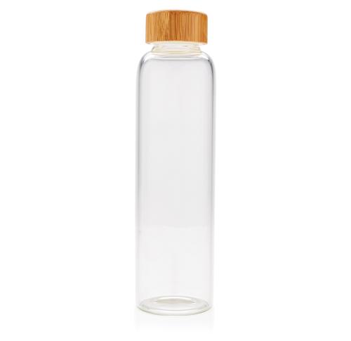 Promotional Glass Water Bottle With Textured PU Sleeve - White