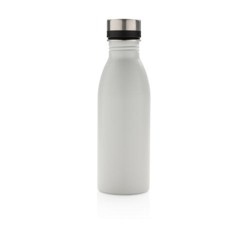 Printed Recycled Stainless Steel Deluxe Metal Water Bottle 500ml White