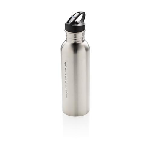 Printed Deluxe Stainless Steel Metal Activity Sports Bottle - Silver