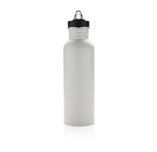 Custom Printed Deluxe Stainless Steel Metal Activity Sports Bottles - White 710ml