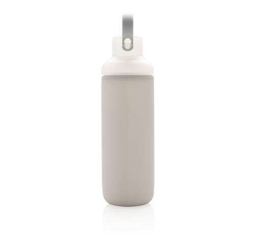 Custom Logo Glass Water Bottles With Silicone Sleeve - Grey