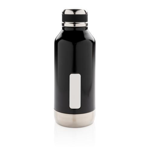 Leak proof vacuum bottle with logo plate