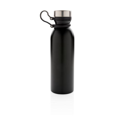 Promotional Printed Copper Vacuum Insulated Bottle With Carry Loop Black