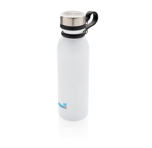 Custom Printed Copper Vacuum Insulated Bottle With Carry Loop White