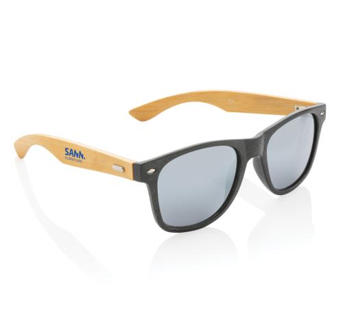 Customised Wheat Straw And Bamboo Sunglasses - Blacl