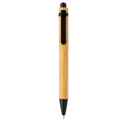 Promotional Printed Bamboo Pens Metal Ring And Clip