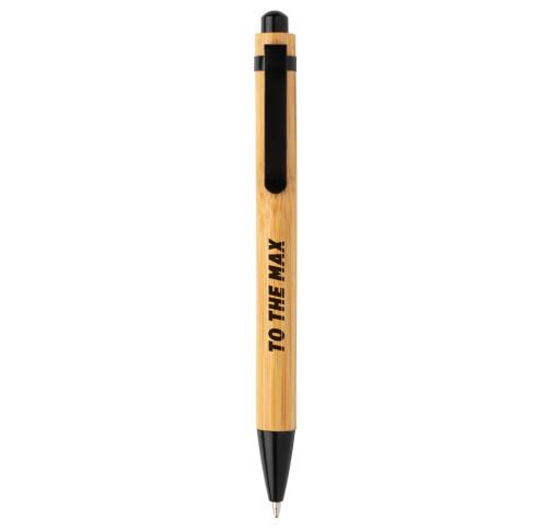 Promotional Printed Bamboo Pens Metal Ring And Clip