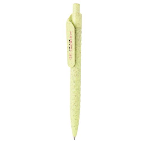 Branded Eco Wheat Straw Pen Green