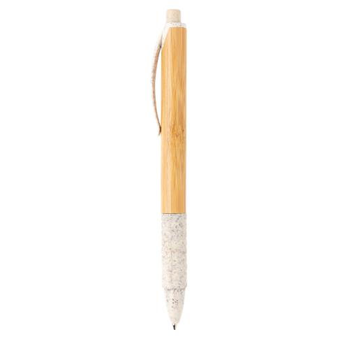 Printed Bamboo & Wheat Straw Pen- White