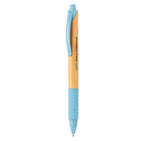 Promotional Bamboo & Wheat Straw Pen Pale Blue