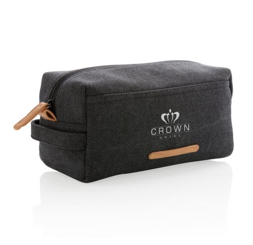 Promotional Canvas Toilet Bags Plastic Free Black