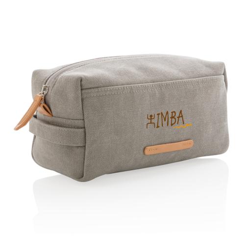 Luxury Custom Canvas Toilet Bags Plastic  Free Grey