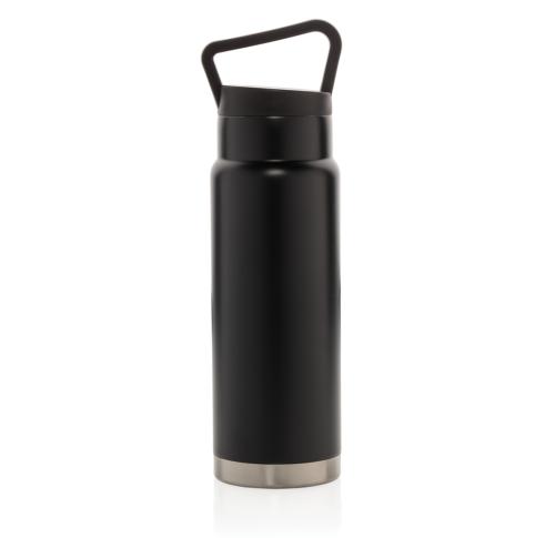 Promotional Leakproof Vacuum On-the-go Bottle With Handle - Black 650ml