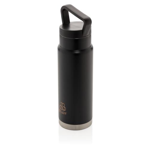 Promotional Leakproof Vacuum On-the-go Bottle With Handle - Black 650ml
