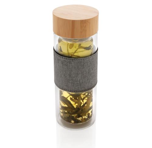 Printed Impact Double Wall Borosilicate Glass Water Bottles