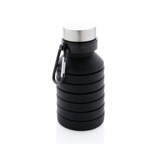 Leakproof collapsible silicone bottle with lid