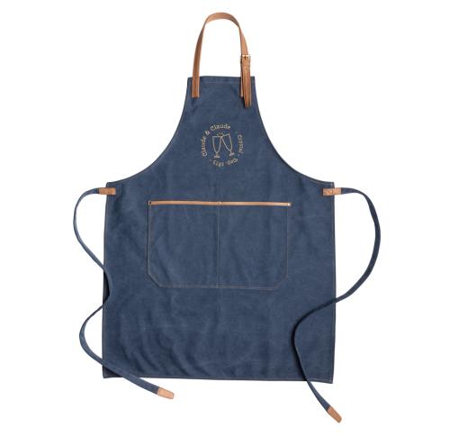 Custom Printed Deluxe Canvas Chef Aprons - Navy Blue