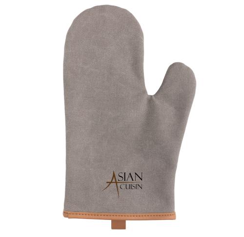 Promotional Deluxe Canvas Oven Mitt Gloves - Grey