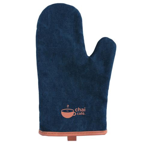 Deluxe Canvas Oven Mitt Glove - Navy Blue