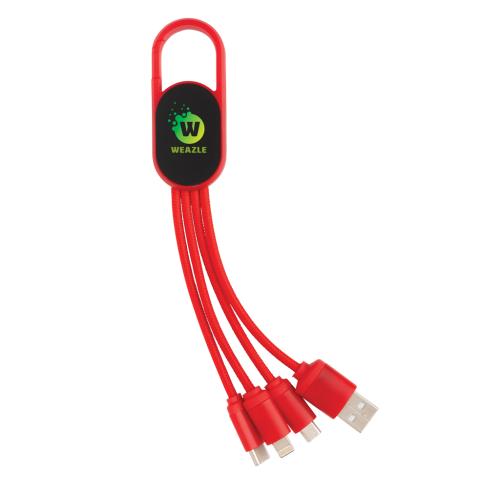 4-in-1 cable with carabiner clip